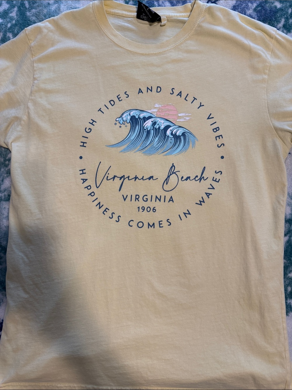 Virginia Beach High Tides Short Sleeve Tee - Cream